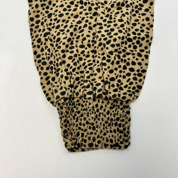 Aerie Womens Cheetah Print Jogger Pants Tan/Black Size Medium Pockets - Picture 4 of 8